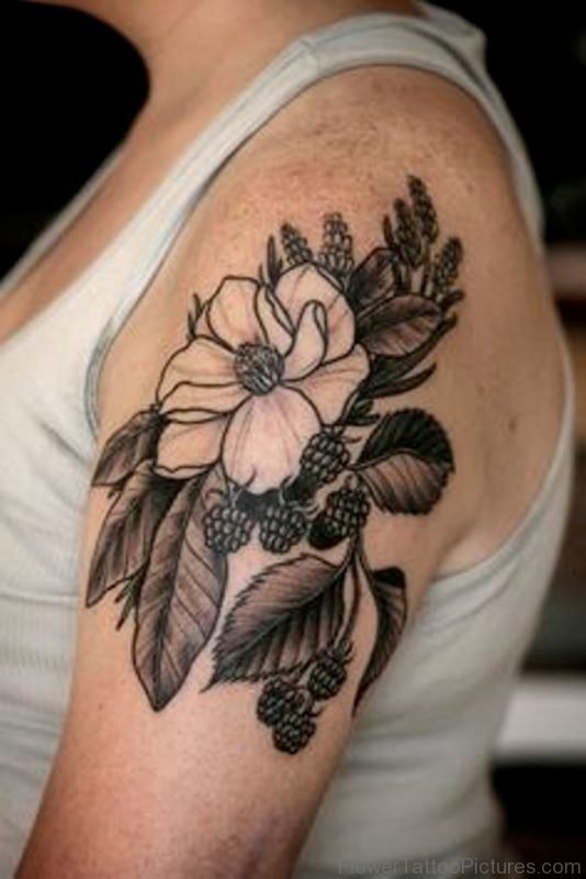 Wonderful Magnolia Tattoo Design