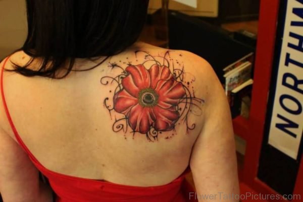 Wonderful Right Back Poppy Tattoo
