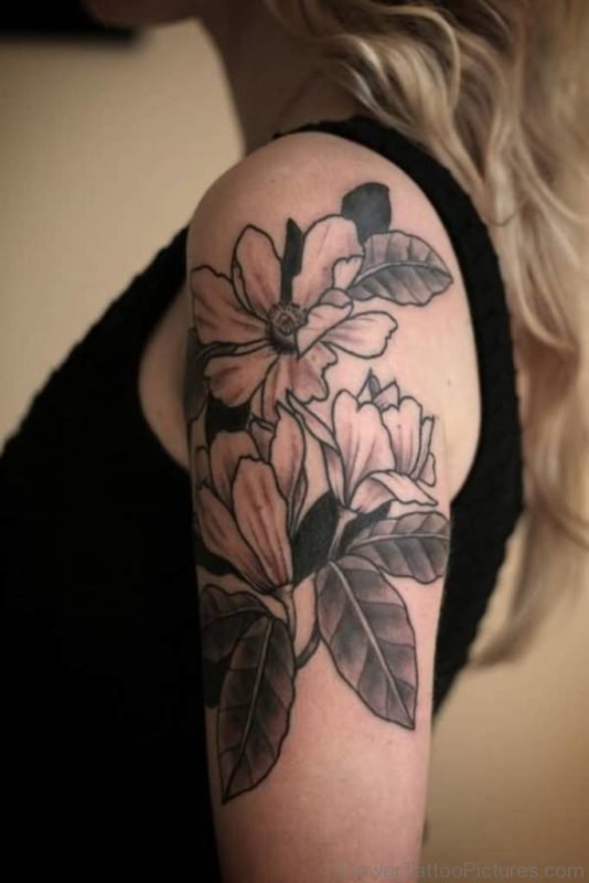 Imple Magnolia Flower Tattoo Design
