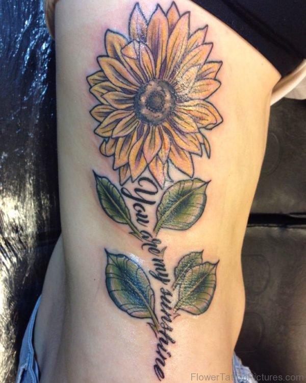 3D Sunflower Tattoo