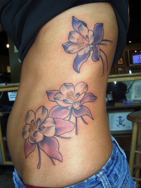 Adorable Columbine Flowers Tattoo