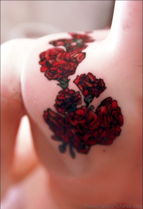 Amazing Carnation Flowers Tattoo