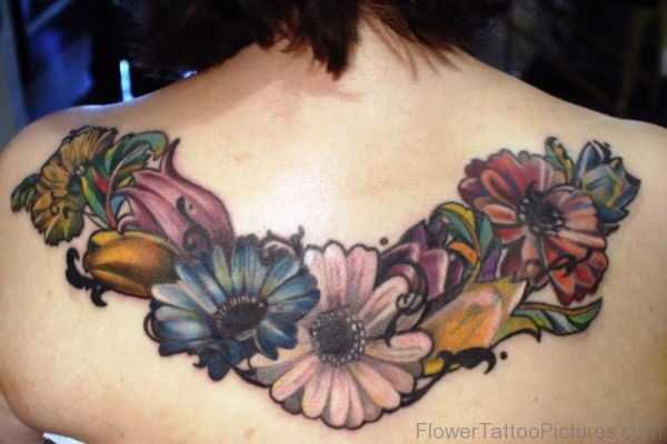 Amazing Colorful Barberton Flowers Tattoo