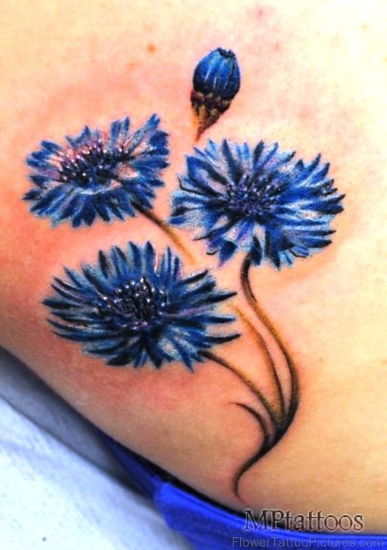 Amazing Cornflower Tattoo Design