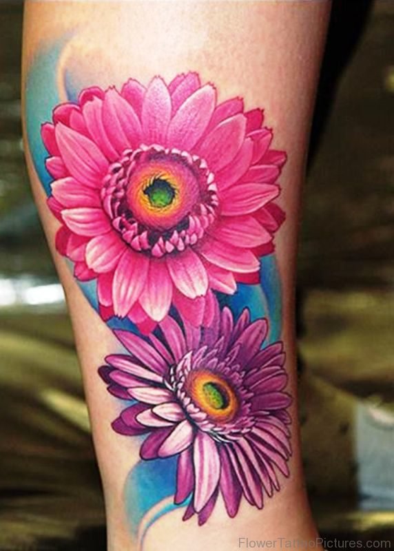 Awesome Barberton Flowers Tattoo