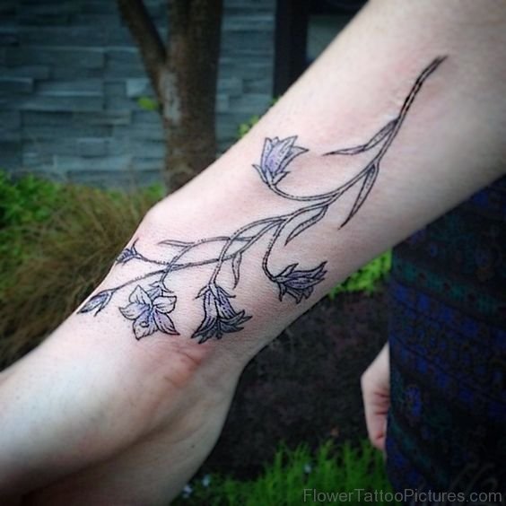 Bell Flower Tattoo On Wrist