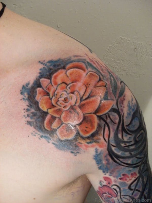 Best Marigold Flower Tattoo On Shoulder