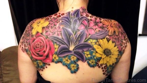 Big Daffodil With Other Flowers Tattoo