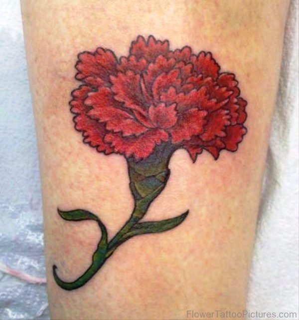 Brilliant Carnation Flower Tattoo Design