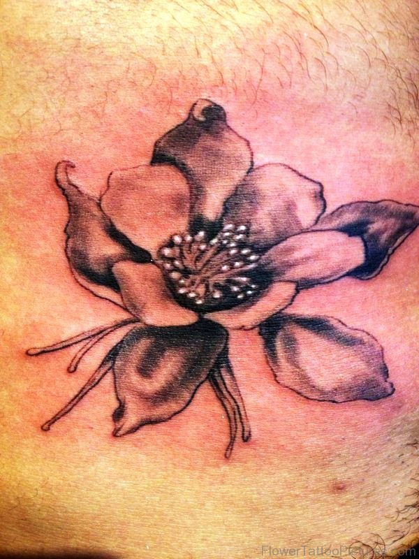 Brilliant Columbine Flower Tattoo