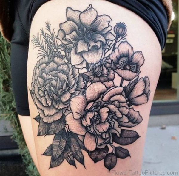 Carnation Flowers Tattoo On Arm