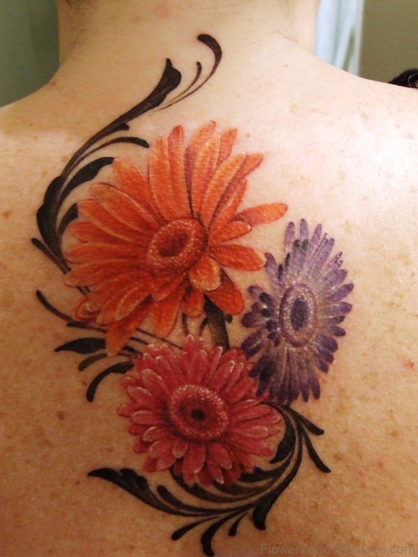 Colorful Barberton Flowers Tattoo