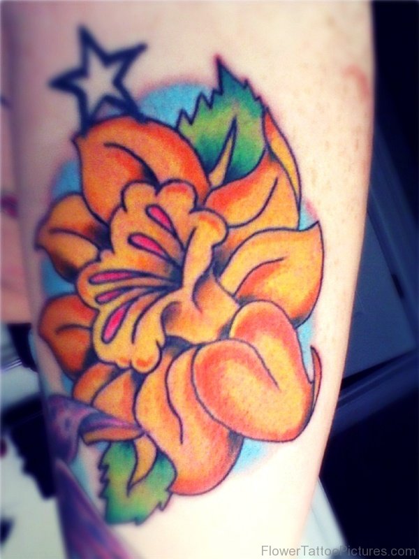 Cool Daffodil Flower Tattoo Design