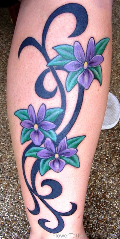 Cool Orchid Flowers Tattoo Design