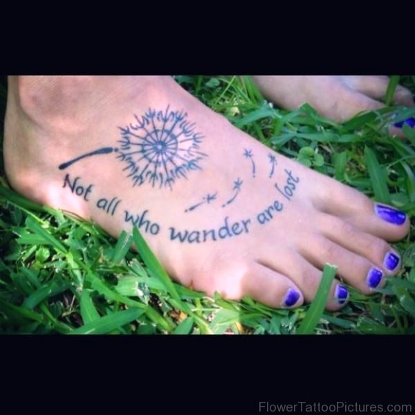 Dandelion With Quote On Foot