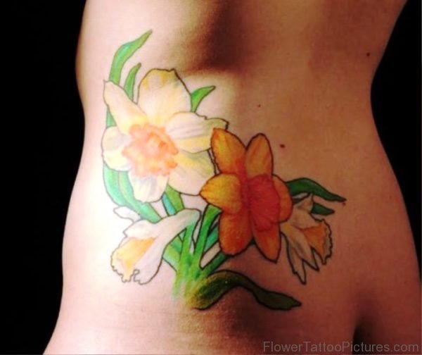 Dazzling Daffodil Flowers Tattoo Design