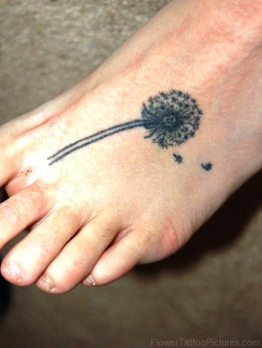 Dazzling Dandelion Tattoo On Foot