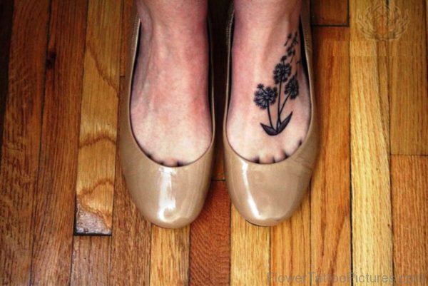 Elegant Dandelion Tattoo On Foot