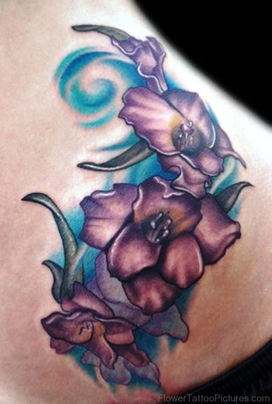 Fabulous Gladiolus Flower Tattoo Design