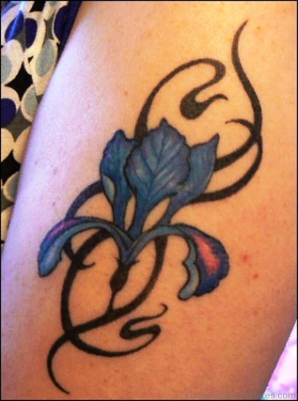 Fabulous Iris Flower Tattoo Design