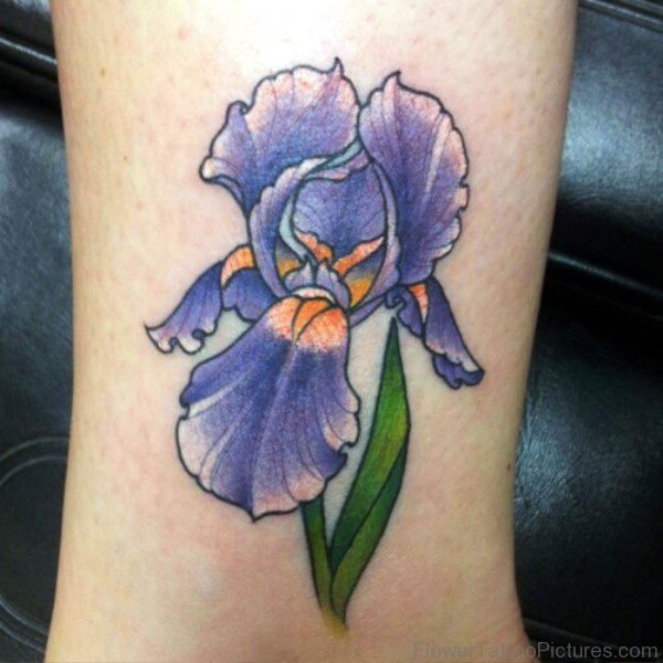Impressive Iris Flower Tattoo Design