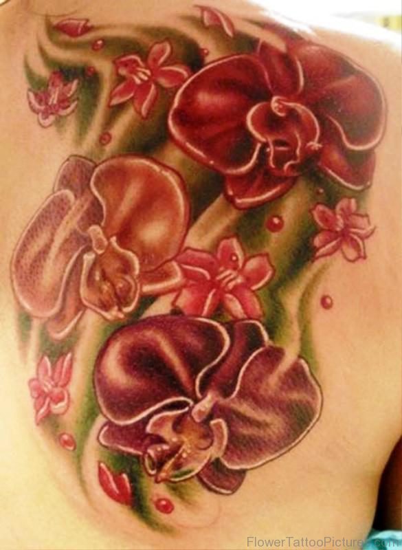 Impressive Orchid Flower Tattoo Design