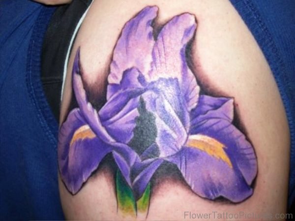Iris Flower On Shoulder