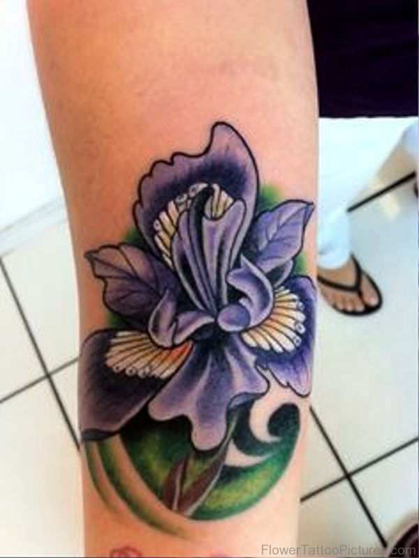 Iris Flower Tattoo On Arm