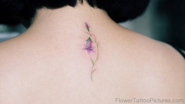 Little Bell Flower Tattoo On Back