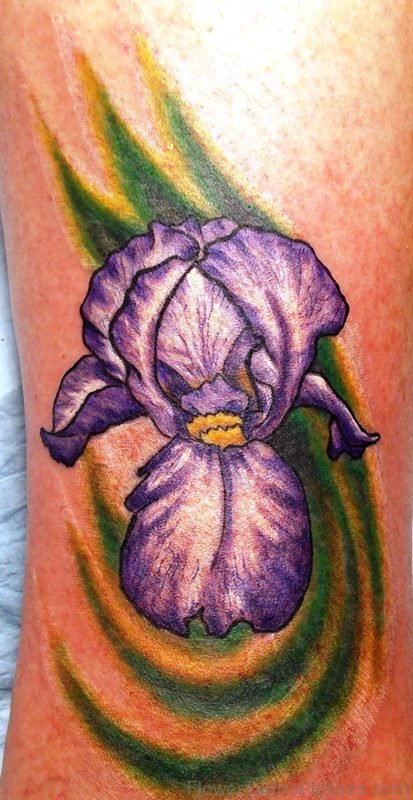 Magnificent Iris Flower Tattoo Design