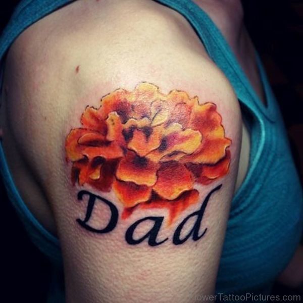 Marigold Flower Dad Tattoo Design