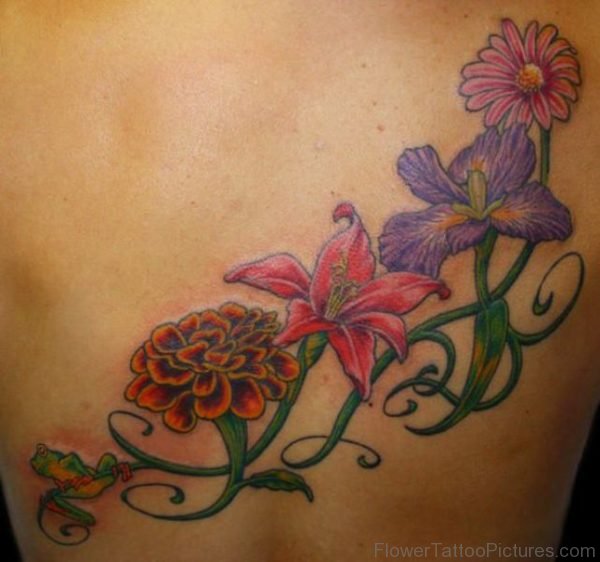 Marigold Flower Tattoo Chain Design