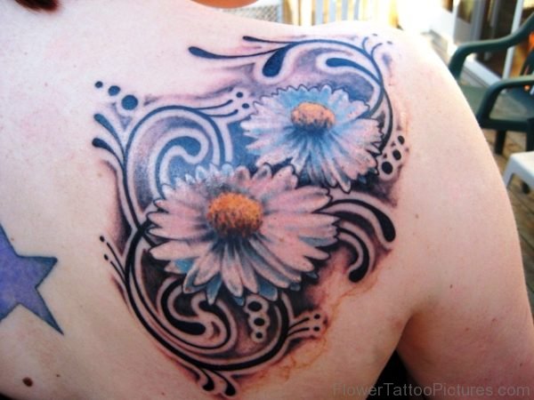 Nice Barberton Flowers Tattoo On Shoulder