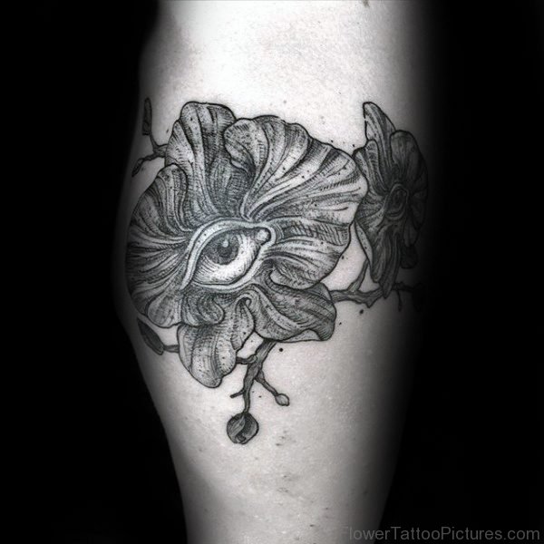 Orchid Flower Eye Tattoo Design