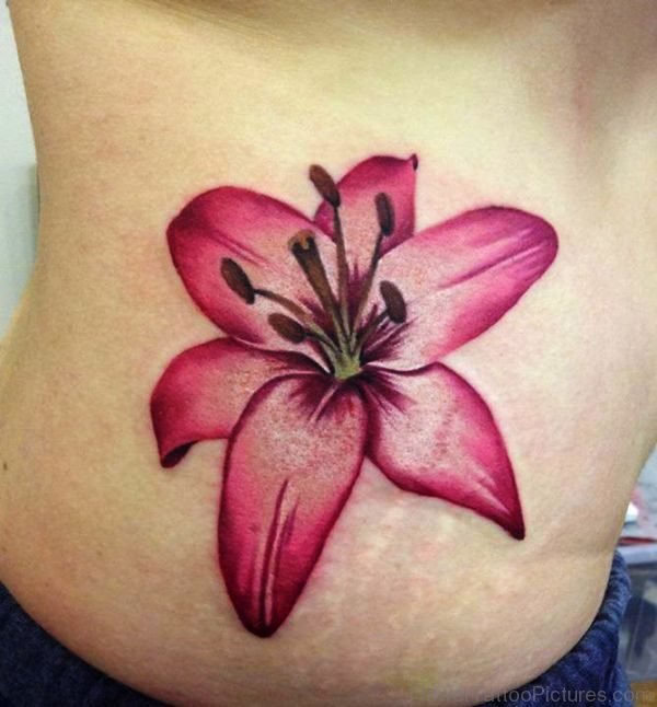 Orchid Flower Tattoo Design On Rib