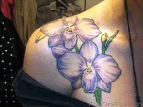 Orchid Flower Tattoo On Shoulder