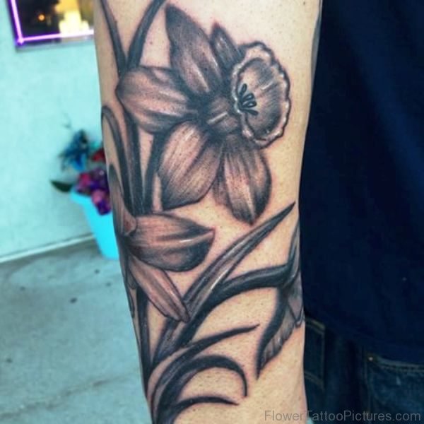 Perfect Daffodil Flower Tattoo Design
