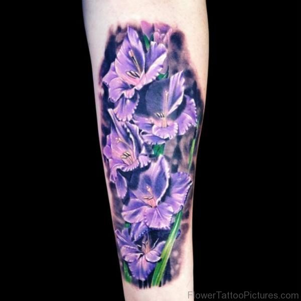 Perfect Gladiolus Flower Tattoo Design