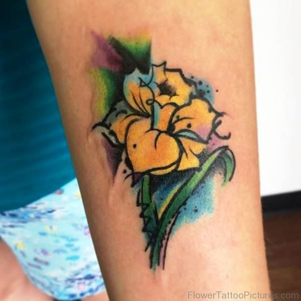 Phenomenal Daffodil Flower Tattoo
