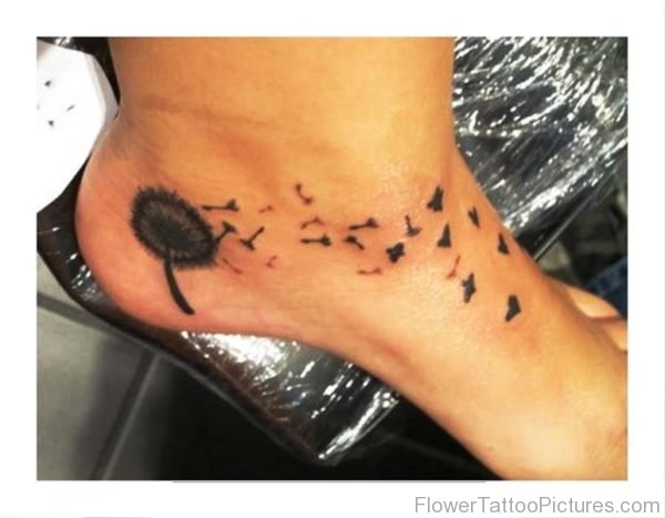 Picture Of Dandelion Tattoo On Foot