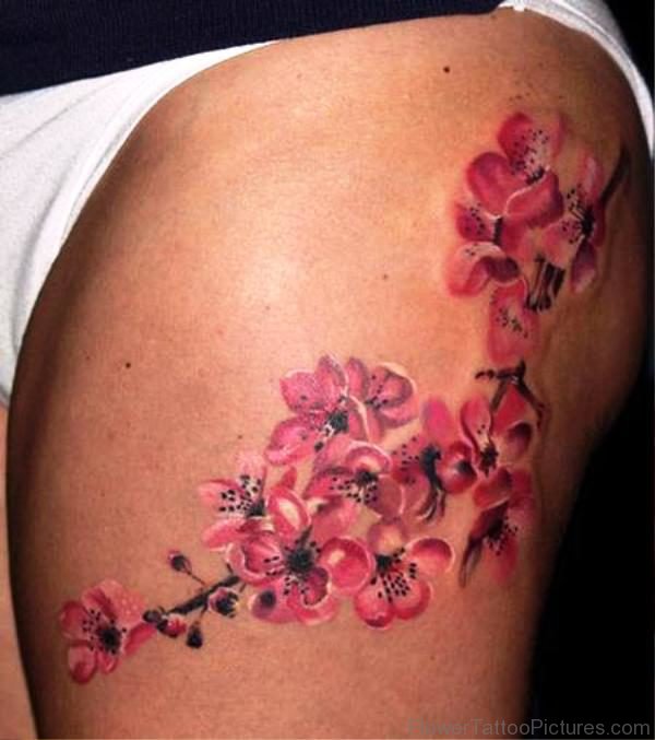 Pink Orchid On Thigh