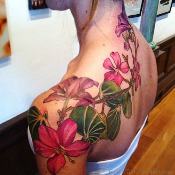 Stupendous Orchid Flowers Tattoo On Shoulder