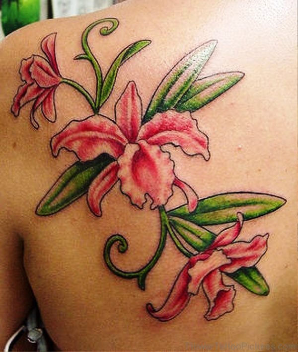 Terrific Orchid Flowers Tattoo Design