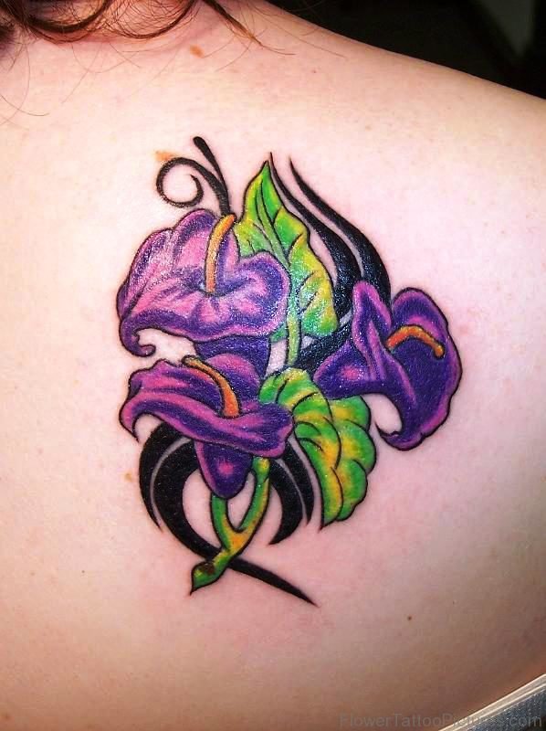 Treendous Iris Flower Tattoo On Back