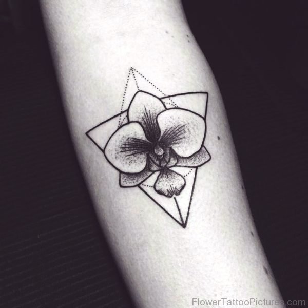 Triangle Orchid Flower Tattoo Design