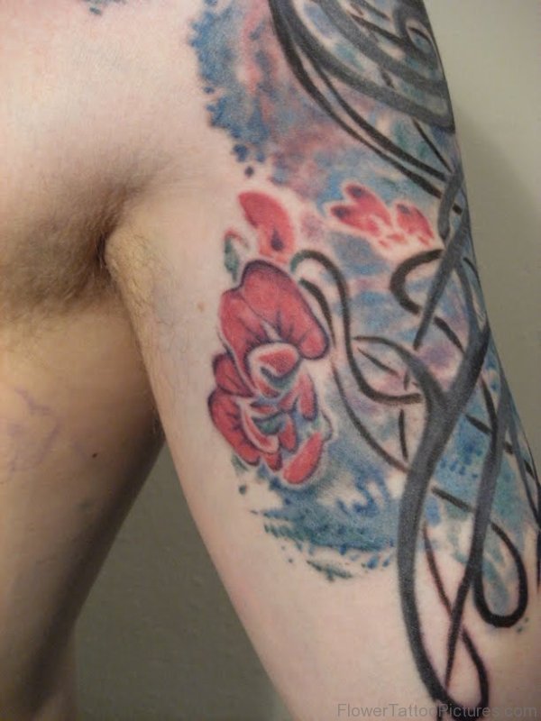 Underarm Marigold Flower Tattoo Design
