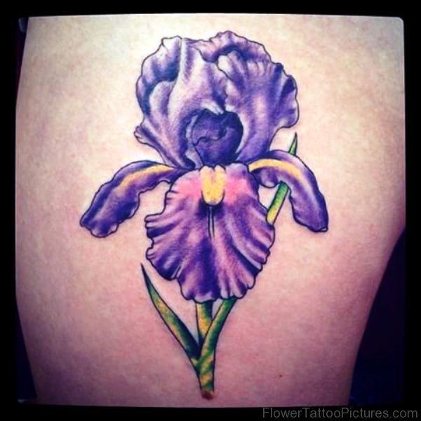 Unique Iris Flower Tattoo Design