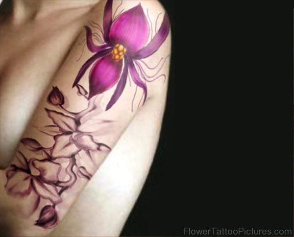 Unique Orchid Flower Tattoo Design