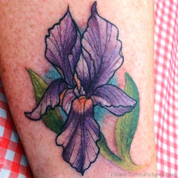 Wonderful Iris Flower Tattoo Design
